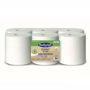 Rola derulare centrala reciclata, Bulkysoft Confort, alba, 2 straturi, 450 portii, 108m