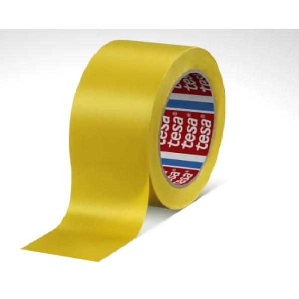 Banda de marcare pentru pardoseli, tesaflex® 60760, galbena, latime 80mm, lungime 33mm, 36 role / bax