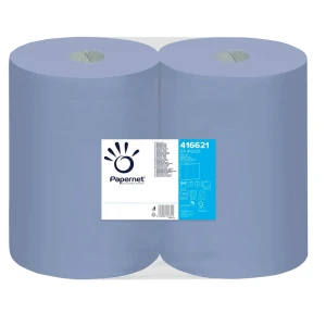 Rola hartie industriala 416621 Papernet, albastra, 2 straturi,  1000 portii, 36 x 38 cm, 360 m, 2 role / bax