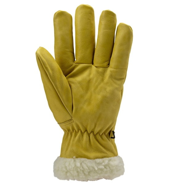 Manusi de protectie pentru iarna Eurowinter Islande, galbene, lungi 32cm, din piele de bovina, moale, captusite cu poliamida, protectie impotriva temperaturilor scazute