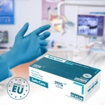 Manusi-nitril-de-unica-folosinta-Safe-Care-albastre-nepudrate,-0,07mm,-100-buc-cutie,-produse-in-UE