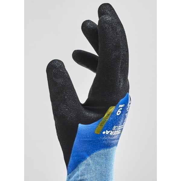 Mănuși de protectie TEGERA 737, imersate complet, cu strat dublu de nitril, pentru manipulări in medii umede si uleioase, certificat OEKO-Tex, Standard 100, pentru asamblare, vopsire, constructii, instalatii HVAC etc.
