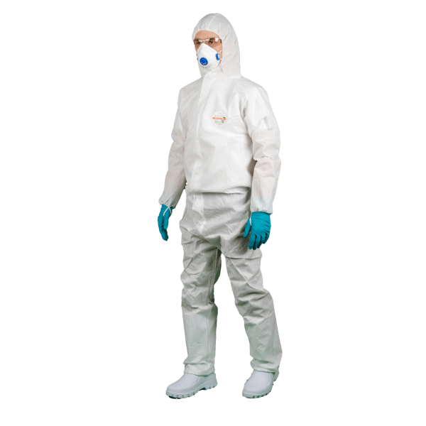 Combinezon de protectie, OxyChem C110, clasa 5/6, polipropilena, alb, antistatic, protectie impotriva contaminarii cu chimicale, microorganisme si particule radioactive, marime 3XL