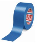 Banda de mascare tesa® 4431 UV, din hartie, albastra, pentru vopsire in exterior