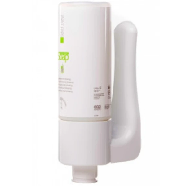 Suport alb, din plastic pentru sampon, gel  de dus sau sapun 450ml, sistem economic si ecologic, 4 bucati/set
