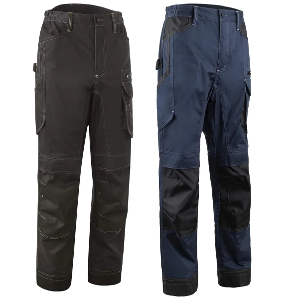 Pantaloni de lucru, talie BARVA , albastru inchis, tercot, 270g/ m², 60% bumbac, 40% poliester, cu intarituri Oxford 600 D, buzunare multiple