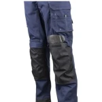 CG5BAP320_Pantaloni de lucru, talie BARVA , albastru inchis, tercot, 270g_m², 60% bumbac, 40% polister, cu intarituri Oxford 600 D, buzunare multiple_picior_2