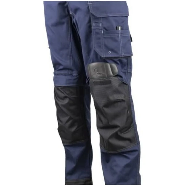 Pantaloni de lucru, talie BARVA , albastru inchis, tercot, 270g/ m², 60% bumbac, 40% poliester, cu intarituri Oxford 600 D, buzunare multiple