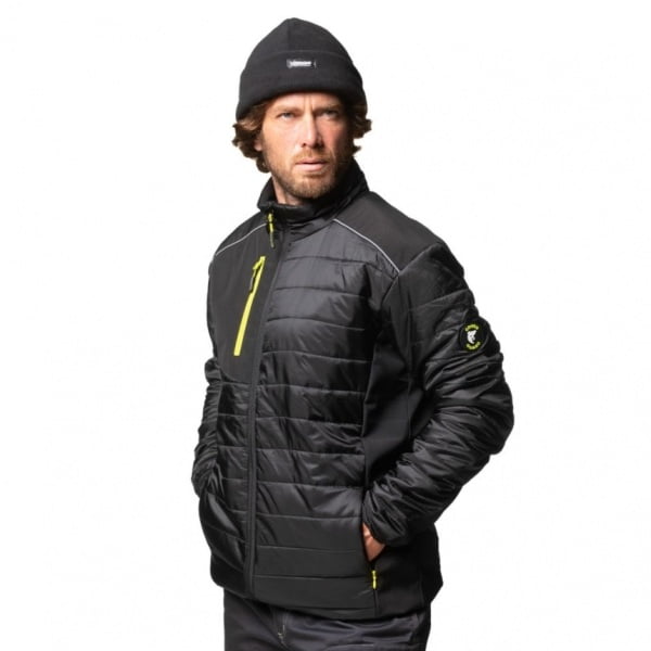 Jacheta termala de iarna SUMI, neagra, material Ripstop, cu insertii Softshell, 230gr/m²
