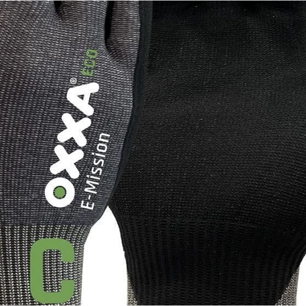Manusi de protectie anti-taiere, nivel C, OXXA® E-Mission Cut C 52-700, suport din fibre reciclate, imersate in spuma de nitril, aderenta in medii uscate, ude, uleioase, compatibile cu dispozitive touchscreen