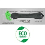 PHC-ECO-4-65EX_Cutter pentru taierea ambalajelor mai groase, cu maner 100% din material reciclat, Klever Eco Excel XD, negru, previne blocarea lamei, tehnologie Smooth-Kut™_dimensiuni