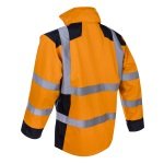 CG5SAN17_Jacheta impermeabila HI-Viz, de ploaie si vant, SANGAKU, portocaliu-albastru, benzi reflectorizante, peste jacheta sau geaca, impermeabila, respirabila_spate