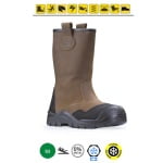 CG9PYRO_Cizme de protectie captusite, impermeabile, S3, SRC, CI, Pyrope, piele integrala maro, bombeu compozit, captuseala din blana ecologica, Coverguard-princ