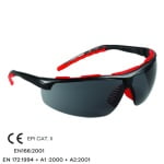 CGMO62593-Ochelari protectie STREAMLUX, lentile fumurii, tratate anti-zgâriere (K), filtru UV, brate reglabile, Coverguard
