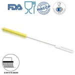 IGX1043Y_Perie cilindrica pentru sticle, tuburi, eprubete, diametru 30mm, duritate medie, galbena, rezistenta la 121°C, autoclavare, pentru industria alimentara, certificare HACCP, FDA