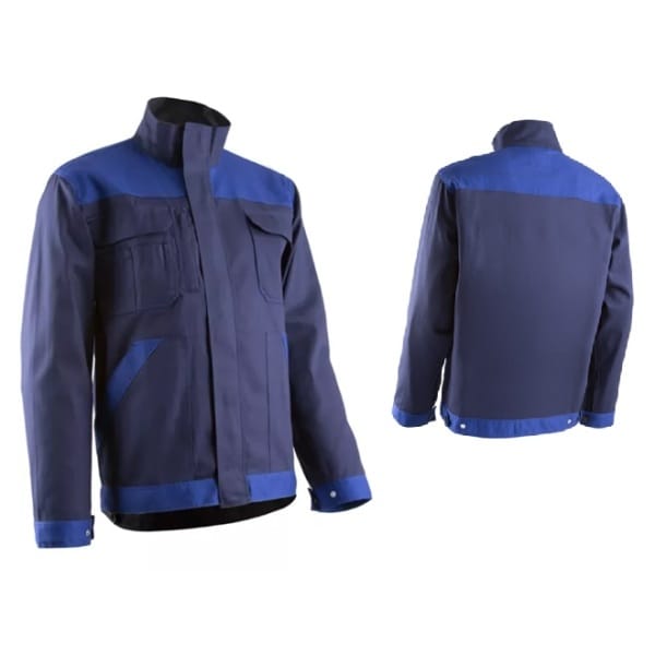 Jachetă COMMANDER II bleumarin,  100% bumbac - 260g/m2, 5 buzunare, Guler înalt, Fermoar central, manșete și talie reglabile