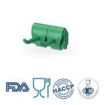 IGX1076G_Suport de perete verde cu doua carlige, IGEAX 1076, pentru bara ustensile curatenie, contine kitul de montare