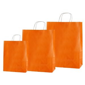Pungi albe, colorate 100% portocaliu - 25X14X30 - 100 BUCATA