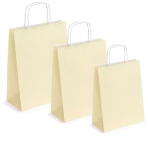 Pungi albe, colorate 100% crem - 32x12x41 - 100 BUCATA.