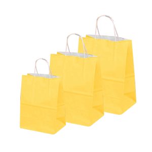 Pungi albe, colorate 100% galben - 32x12x41cm - 100 BUCATA.