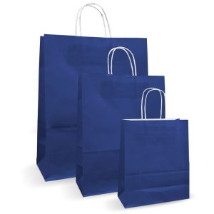 Pungi albe, colorate 100% albastru inchis - 20x9x25 - 100 BUCATA.