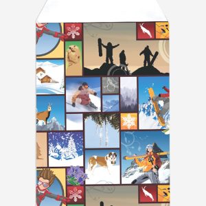 Punga mercerie peisaj iarna - 9x15 cm - lwc alb 80gr/m2 - 250 BUCATA