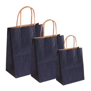 Pungi natur, colorate 100% albastru - 32x12x41 - 100 BUCATA.