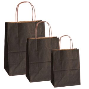Pungi natur, colorate 100% negru - 25x14x30 cm - 100 BUCATA.