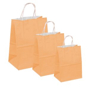 Pungi albe, colorate 100% piersica - 16X9X21cm - 100 BUCATA.