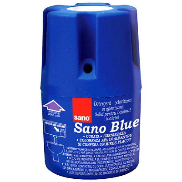 SANO Blue Odorizant solid pentru bazinul toaletei 150 g