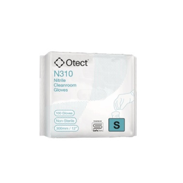 Manusi de nitril albe, nesterile, Otect Cleanroom, clasa ISO 5, lungime 30 cm, cutie cu 100 manusi/cutie, 2 cutii/punga, 5 pungi/bax