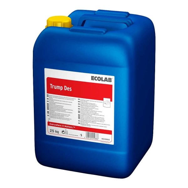 Detergent cu dezinfectant pentru masinile de spalat vase, TRUMP DES, 25kg, Ecolab